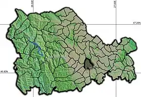 Amplasarea în cadrul județului