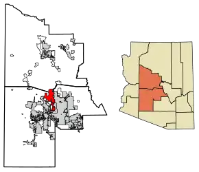 Poziția localității Peoria, Arizona