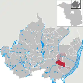 Poziția  Mark Landin pe harta districtului Uckermark