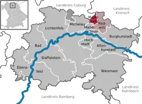 Poziția  Marktgraitz pe harta districtului Lichtenfels