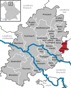 Poziția comunei Marktschorgast pe harta districtului Kulmbach