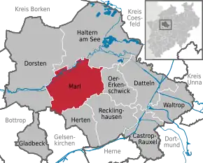 Poziția localității Marl