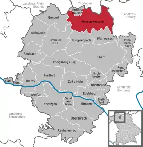 Poziția  Maroldsweisach pe harta districtului Haßberge