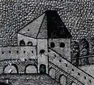 Bastionul pe gravura lui István Mikolai Tóth (1822)