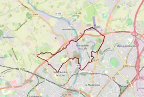 Poziția localității Marquette-lez-Lille