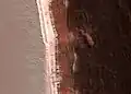19 februarie 2008: avalanşă marţiană fotografiată de Mars Reconnaissance Orbiter.