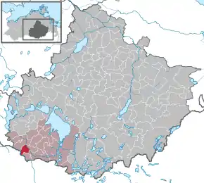 Poziția  Massow pe harta districtului Mecklenburgische Seenplatte