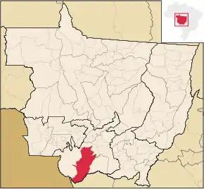 Poziția localității Poconé