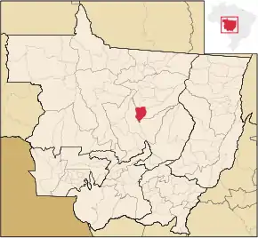 Poziția localității Vera, Mato Grosso