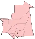 Hartă a Mauritaniei indicând Nouakchott