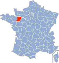 Poziția regiunii Mayenne