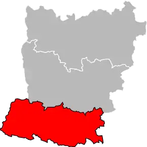 Arondismentul Château-Gontier în cadrul departamentului Mayenne