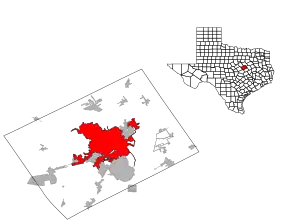 Plasare în comitatul McLennan, statul Texas