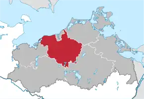 Poziția regiunii Districtul rural Rostock