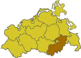 Poziția regiunii Districtul rural Mecklenburg-Strelitz  (Mecklenburg-Strelitz)