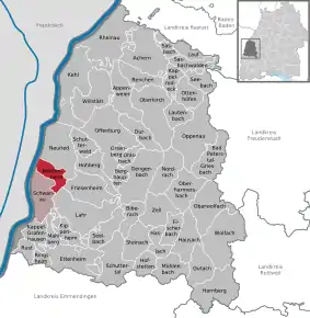 Poziția  Meißenheim pe harta districtului Ortenaukreis