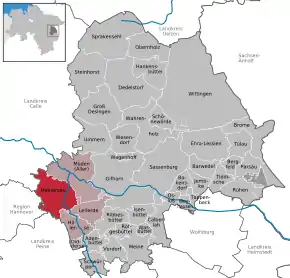 Poziția  Meinersen pe harta districtului Gifhorn