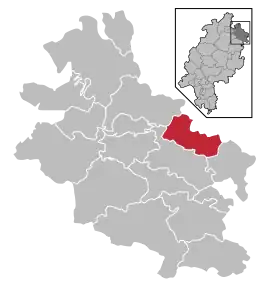 Poziția comunei Meinhard pe harta districtului Werra-Meißner-Kreis