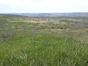 Vedere îndepărtată a localității.