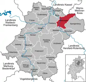 Poziția localității Melsungen