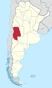Poziția localității Provincia Mendoza