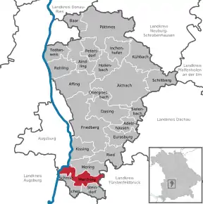 Poziția localității Merching