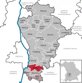 Poziția localității Mering