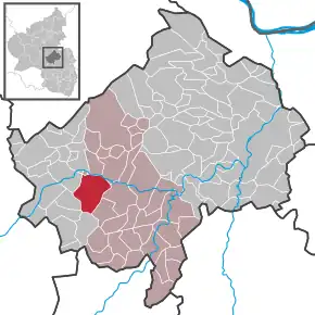 Poziția  Merxheim pe harta districtului Bad Kreuznach