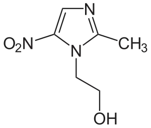 Structura chimică a metronidazolului