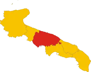 Poziția provinciei în Puglia