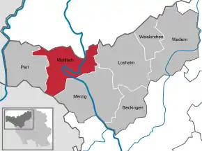 Poziția  Mettlach pe harta districtului Merzig-Wadern