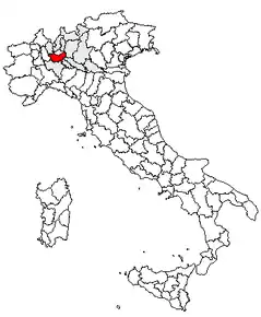 Poziția regiunii Provincia di Milano