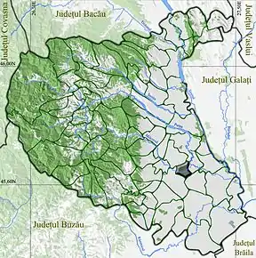 Amplasarea în cadrul județului