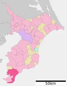 Poziția localității Minamibōsō