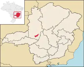 Poziția localității Carmo do Paranaíba