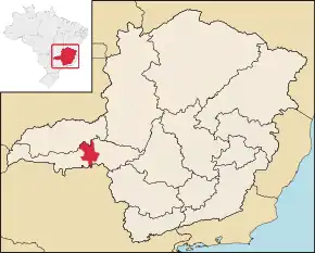 Poziția localității Uberaba