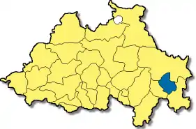 Poziția  Mindelstetten pe harta districtului Eichstätt