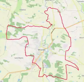 Poziția localității Mirande