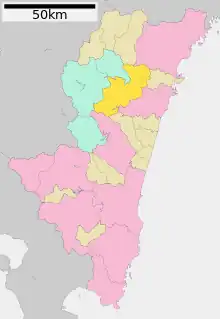 Poziția localității Misato