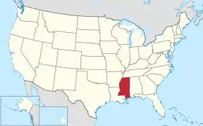 Poziția localității Mississippi