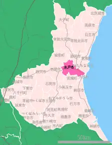 Poziția localității Mito