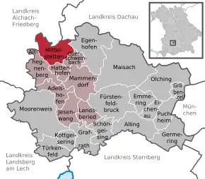 Poziția localității Mittelstetten