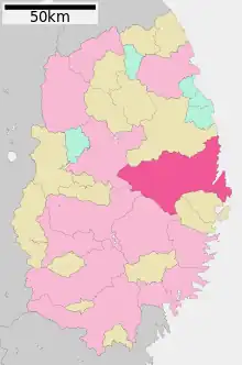 Poziția localității Miyako