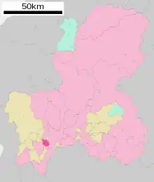 Poziția localității Mizuho, Gifu