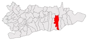 Amplasarea în cadrul județului