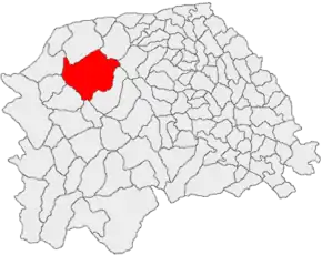 Amplasarea în cadrul județului