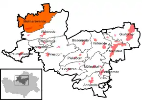 Poziția localității Molmerswende
