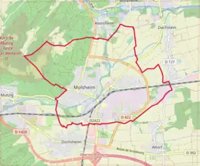 Poziția localității Molsheim