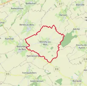 Poziția localității Monchy-au-Bois
