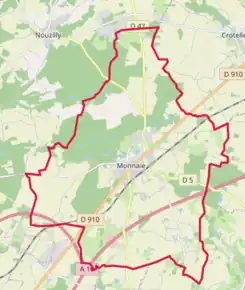 Poziția localității Monnaie